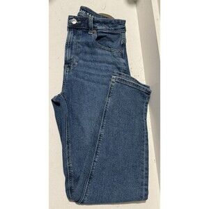 American Eagle Mom Jeans Womens Size 2 Blue High Rise Tapered Denim Stretch